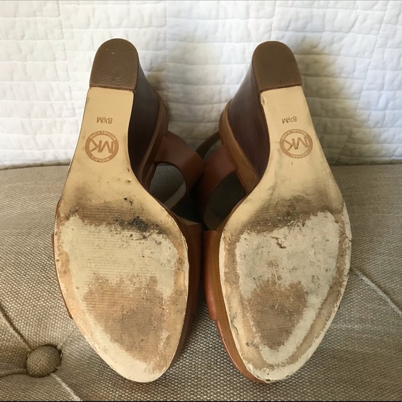 Michael Kors Chestnut Leather Wedges - Picture 4 of 4